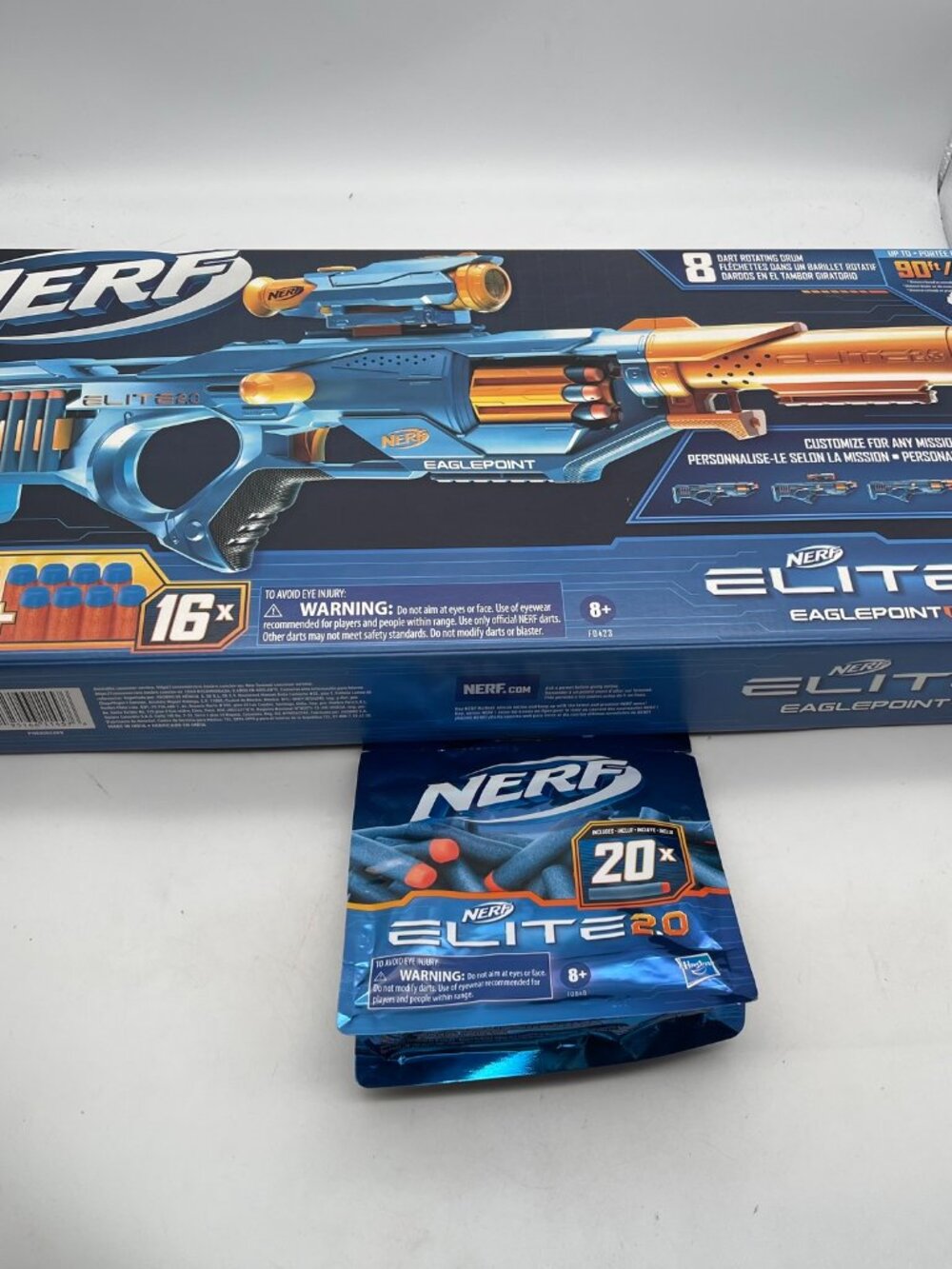 NERF Elite 2.0 Eaglepoint RD 8 Blaster w/ 20 More Darts New